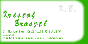 kristof brosztl business card